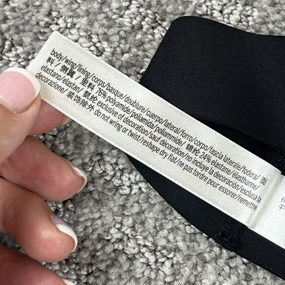 PINK Victorias Secret Bralette Womens Small Bonded Pullover Everyday Black Gold - Picture 5 of 9